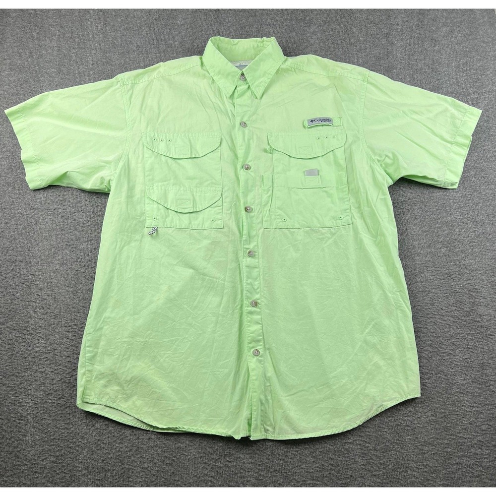 Columbia PFG Bahama II Men's Small Short Sleeve Shirt Lime Green